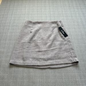 Lulus Ribbed Corduroy Mini Skirt size XS Grey Preppy Academia Soft‎ Girl New